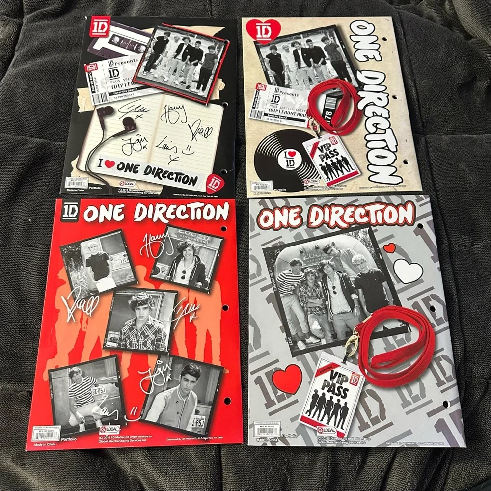 NWOT Y2K One Direction Themed Folder BUNDLE Set Of 4